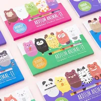 Wholesale- Papelería coreana Lovely Animal Memo Pad Pegajoso Notas Sticky Kawaii Stickers Planner Bookmark Subsidios Suministros de oficina BINFEN1