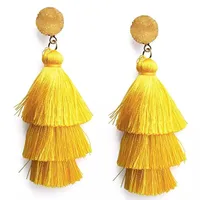 Line tassel Layered earrings stud Statement Big Dangle Drop Ear rings for Women Fashion Jewelry Gift will and sandy