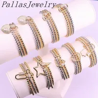Mode oval / stern / hamsa hand / kreuzform cz schraube charme armband, gold cz verschluss zubehör, plattiertes perlen stretch armband y200730