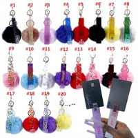 Party Favor Credit Card Grabber Debit Cards Puller For Long Nails With Pom Pom Keychain HHF13436