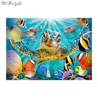 Elmas Nakış, 5D Elmas boyama, Elmas mozaik, 3d desen deniz kaplumbağası Japon balığı Tuval Wall Art Resim hediyeler Boyama tekniklere maruz