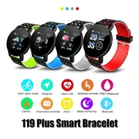 119 Plus Smart Bracelet Watch Fitness Fitness Tracker ID119 Wrackband Watchband impermeabile per Android Cellphones MI Band DHL A44