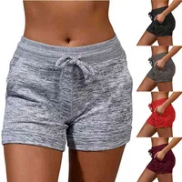 Cotton women's sports shorts, summer, elastic belt, fashion, loose