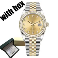 Mens Diamond Lady observa o movimento mec￢nico autom￡tico Wristwatches de a￧o inoxid￡vel completo rel￳gio de nata￧￣o super luminoso Glass Montre de Luxe 36-41mm