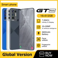 GT Cellphone 16+512GB Andriod 11.0 Phone MTK6889 10 Core 6800mAh Big Battery 32+64MP Smartphones 4G 5G LTE Unlocked