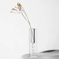 北欧のアクリルの花瓶正方形の柱のガラスの泡の花の配置家の装飾 - 落葉