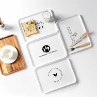 Tepsi Basit Bulaşık İskandinav Stili Kahvaltı Tabağı Beyaz Dikdörtgen Kozmetik Depolama Hizmet Tepsi Yeni Plastik Tatlı