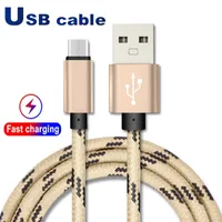 Cable USB Tipo C Cables Adaptador Sincronización de datos Cargando Teléfono Espesor Fuerte trenzado Micro Premium