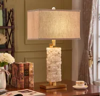 Lampade da tavolo moderne per camera da letto impilato in marmo bianco da scrivania accanto alla lampada per soggiorno illuminazione per interni apparecchio home decor