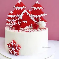 Altre forniture festive del partito 3 pz / 1pc torta Toppers Decorazione di Natale Acrillica oro albero oro cupcake per la casa Xmas 2021