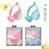 CT-950 wireless Headphones Cute Rainbow earphones Bluetooth Stereo Headset Ultra-long Relieve stress Bubble Fidget Toys472F537R