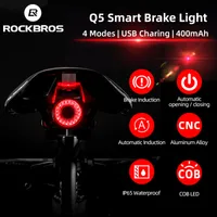 Rockbros Bisiklet Akıllı Fren Algılama Işık Otomatik Başlat / Durdur IPX6 Su Geçirmez LED Şarj Bisiklet Arka Bisiklet Aksesuarları