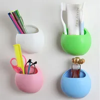 Sublimation Holders 1pc Bathroom Accessories Useful Plastic Home Bathrooms Toothbrush Holder Wall Mount Holders Sucker Suction Cups Organizer
