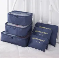 6 قطعة / المجموعة حقيبة سفر 11 ألوان كبيرة الحجم حقيبة التخزين المنزل شبكة أكسفورد حقيبة النسيج للأشاحق ملابس المنظم في الأمتعة
