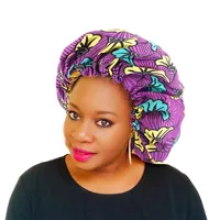 Mode drucken große größe turban caps afrikanisch satin hijab mütze muslim ankarahiki nacht schlafkappe frauen blume kopf schal