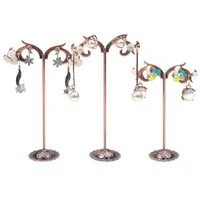 2 stks van smeedijzeren metalen oorbel houders, draagbare oorbellen, sieraden display stands, creatieve oorbellen opslag kleine ornamenten beugels