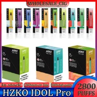 Hzko Idol Pro Monouso Vape Sigarette Electronic Sigarettes E Sigarettes 2800 Pulves 1500mAh Batteria Pre-Caricata 9ml 20 Colori Dispositivo 5% Puff Bar 100% originale