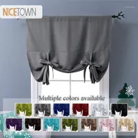 Nicetown 1pc Blackout Teal Up Shade Rod Pocket Coarn Modern Solid European и American Style для кухни Small Window1