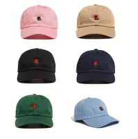 2021 인기있는 희귀 팝 모자 브랜드 백 로즈 스트랩 백 아빠 모자 남성 여성 조정 가능한 6 패널 골프 스냅 백 야구 모자