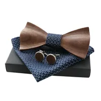 Cravate à cou blouse en bois Cravaille d'arc de noeud pour hommes Cravat de Noël Cadeau pour hommes Décorations de costume de mariage de Noël1