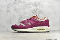 Chaussures de course classiques Max 1s Patta Waves Rush Marron Coussin Coussin Run Snkrs Wavy Wavy Red Maill Stitching Retro Runner Chaussures Mens Streetwear