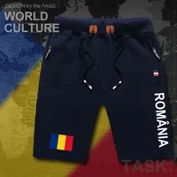 Rumänien Rumänska Rou Mens Shorts Beach Man Herrbräda Shorts Flagga Workout Zipper Pocket Sweat Bodybuilding 2017 Cotton Brand AA220314
