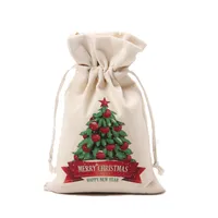 Santa Worek Płótno Torba 2020 Drzewo Christmas Ornament Torebki Dekoracje Sznurków Sznurek Prezent Babire Cauble Torby Gorąca Sprzedaż 4 6CQ F2