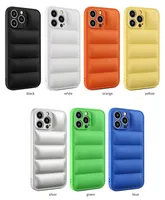 Marca de moda Down Chaqueta Estuches para teléfono Funda de soplo Funda de silicona suave para iPhone 13 12 11 Pro MAX X XS XR 7 8 PLUS SE Los 7 colores