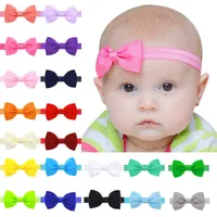 Großhandel - 20 teile / los Baby Mädchen Kleine Fliege Stirnband DIY Grosgrain Ribbon Bogen Elastische Haarbänder für Kleinkind Haarschmuck 298 K2