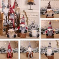 クリスマスの飾りニットぬいぐるみGNOME人形クリスマスツリーの壁掛けペンダントの休日の装飾ギフト木の装飾