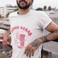 Men&#039;s t Shirt Camisetas De Manga Corta Para Hombre Divertidas Con Estampado Doner Kebab Blancas Ropa Calle Verano 220420