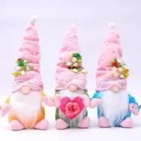 Stock Party Supplies Mother&#039;s Day Dwarf Gift Spring Flowers Dwarfs Gnome Easter Birthday Mother Days Doll Gift Festival Desktop