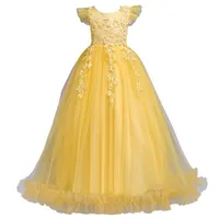 Fancy Princess Party Dresses For Girls Long Sleeveless Flower Evening Kid Prom Wedding Children Dress1 Girl&#039;s