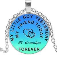 "my Friend Today" Time Glass Necklace Love Letter From Mom& Handmade Art Photo Glass Cabochon Pendant Necklaces Family Gifts Jewelry