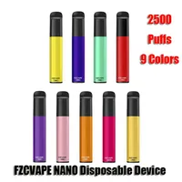 Authentic FZCVAPE NANO Disposable E Cigarettes Device 2500 Puffs 1000mAh Battery 6ml Prefilled Pod Cartridge Vape Pen VS Bang XXL 563t