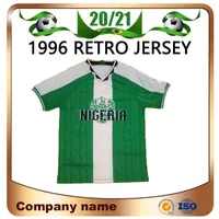 1996 Retro Edition # 10 Okocha Soccer Jersey Hem # 4 Kanu # 6 West # 9 Yekini Shirts # 15 Oliseh Kortärmad fotboll uniformer