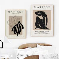 Henri Matisse Abstract Painting Minimal Illustration Wall Art Canvas Prints Vintage Beige Wall Pictures Home Decor 220122