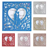20 teile / satz Hochzeitseinladungen Karten Glitter Hollow Greeting Card Laden Sie Umschlag q6pe1