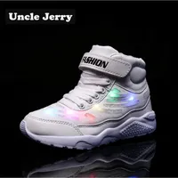 Tío Jerry LED Zapatos para niños USB Cargador de iluminación para niños para niños Niñas Brillantes Zapatos de moda Escuela Cómodo Casual LJ201202
