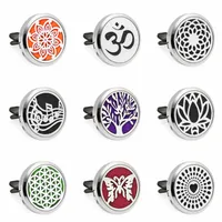 Lotus Flowers Essential Oil Car Vent clip Air Freshener Diffuser Locket Car Aromatherapy Locket with 10pcs free pads