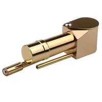 Brass Proto Pipe Deluxe Gold Metal Pipe 86mm Mini Handheld Dab Burner Hand Oil Smoking Rig DHL Freeshippinga49 a39