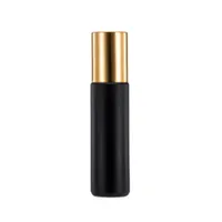10ml Roll på glasflaska Matte Black Bottle Fragrances Essential Oil Perfume Flaskor med metallrullboll Customizable