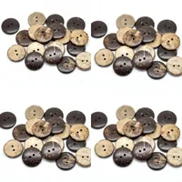 Abotoaduras 100 pcs marrom casca de coco 2 furos de costura de madeira botões de costura de scrapbooking 20mm (3/4 ") Dia. (B18437) 11 J2