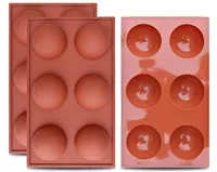 Grande 6 moldes redondos de silicone de 6 cavidades para cozimento de chocolate cubo de gelo nonstick moldes geléia Pudim Cupcake Mousse Pan Tray