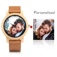 Creative Personality Lovers Watches UV Printing Pos Customers Bamboo Watch Customization Print OEM for Love OEM 220113