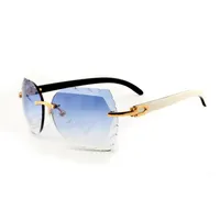 New Fashion Buffs Sunglasses 8300817 con obiettivo per incisione e corno di bufalo ibrido naturale, 58-18-140mm