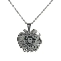 Colliers de pendentif Eagle Arménien en acier inoxydable pour femmes hommes armoiries d'arménie bijoux