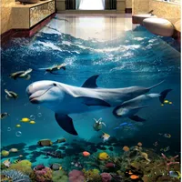 Beibehang özel fotoğraf kağıdı zemin boyama plaj arazi deniz alt köpekbalığı 3d stereo banyo oturma odası zemin boyama