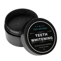 工場価格！歯のクリーニングホワイトニングパワーアクティブな有機炭粉美しい笑顔の歯の歯を白く黒い緩い粉30g