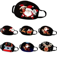 Xmas Party Masks Kid Adults Reusable Adult Kids 3D Print Santa Claus Fun Protective Christmas Mouth Black Face Mask Whole254o